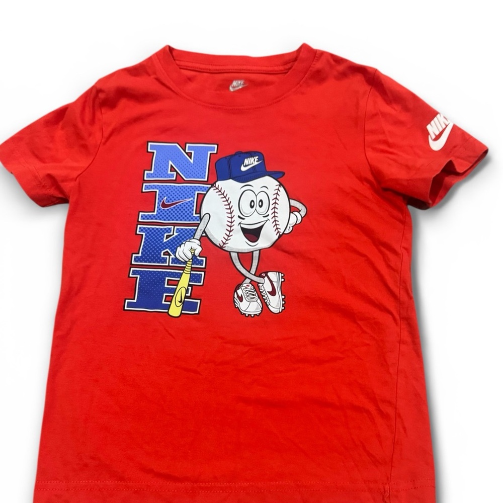 Nike Red Short Sleeve Tee with Baseball Graphic